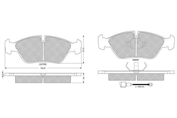 PROCODIS FRANCE Комплект тормозных колодок, дисковый тормоз PF11291